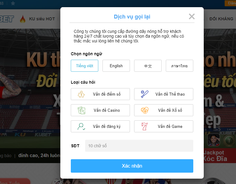 Hotline - Kênh hỗ trợ tiện lợi và nhanh chóng nhất tại Kubet