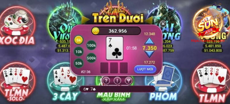 Game Trên Dưới Kubet giao diện đẹp, đa dạng tỷ lệ cược